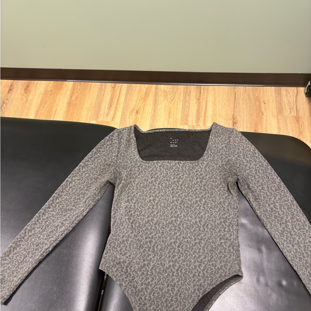 a new day Charcoal Animal Print Bodysuit